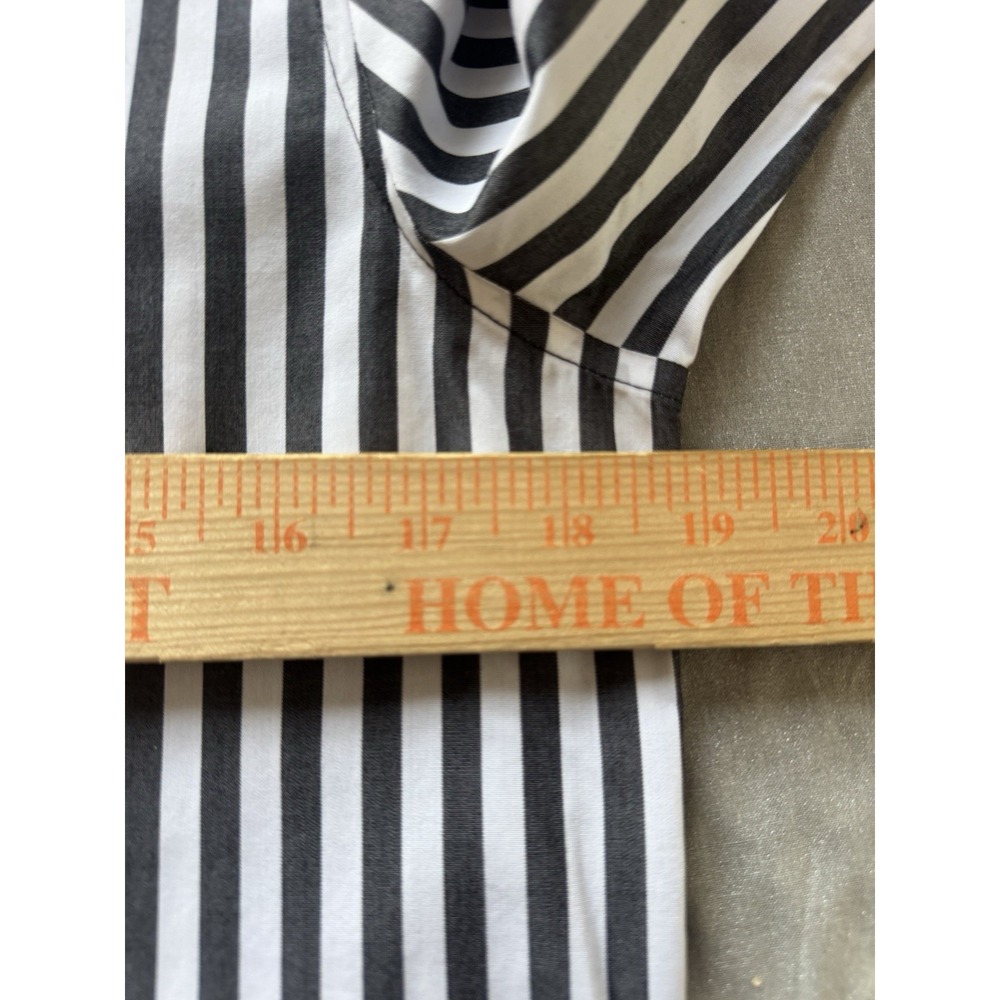 Lands' End Black White Striped Button‎ Down Shirt Women's 4 Cotton Chic Classic - Picture 5 of 7